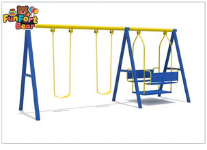 Combination of slides, climbing frames, and swings - Funfort Bear