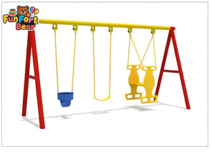 Combination of slides, climbing frames, and swings - Funfort Bear
